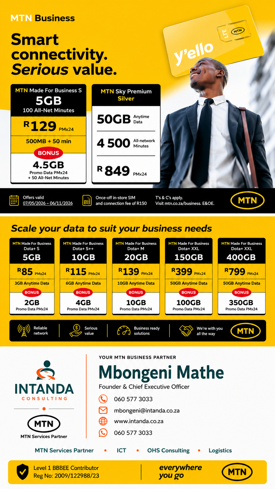 MTN Business packages offered through Intanda